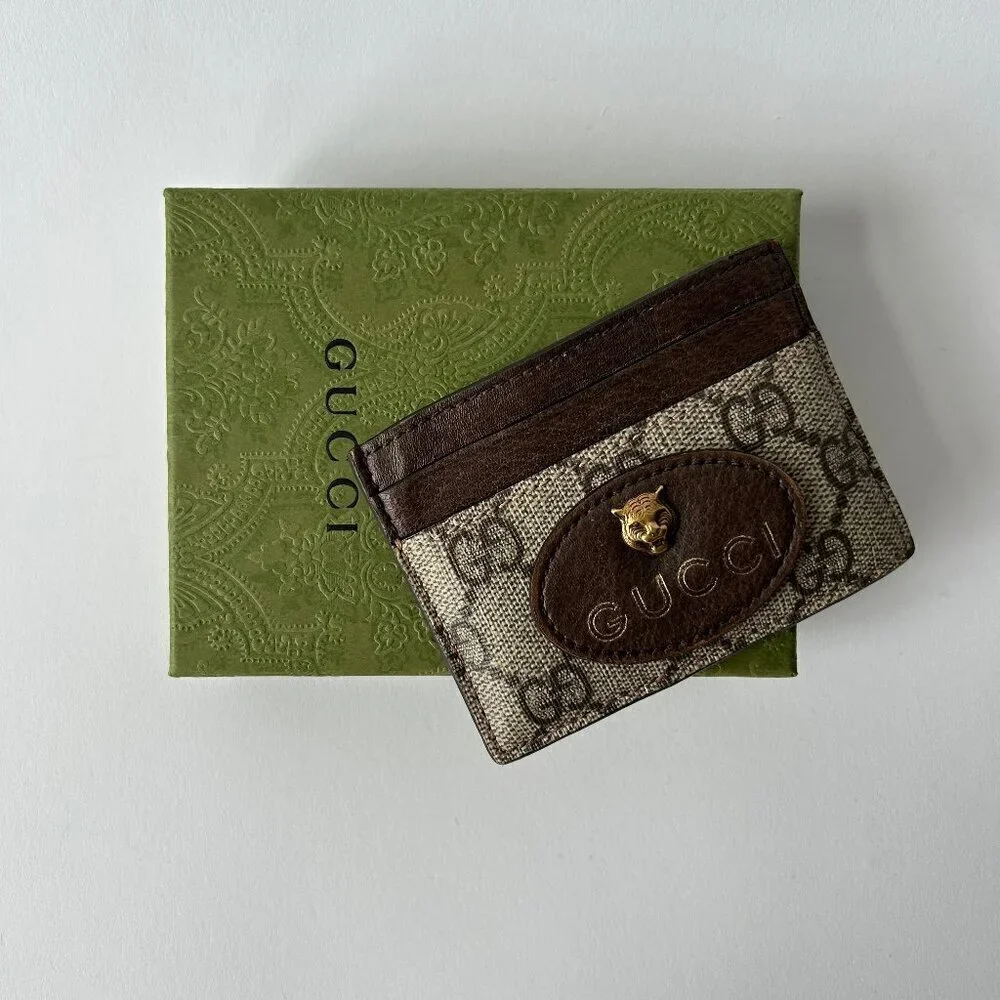 GUCCI SIGNATURE NEO VINTAGE GG SUPREME CARD HOLDER WALLET